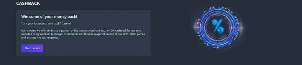 Cashback w Jet Casino