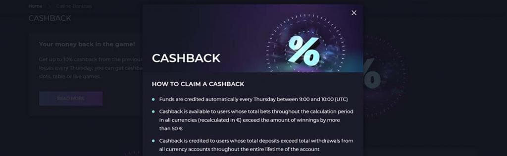 Cashback w Izzi Casino