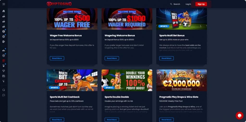 Kryptosino Casino, sports multi bet bonus