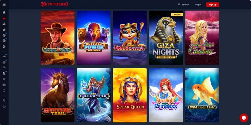 Kryptosino kasyno, oferta gier, sloty