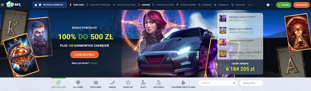 20bet kasyno, strona główna, kasyno internetowe, Bonus w kasynie