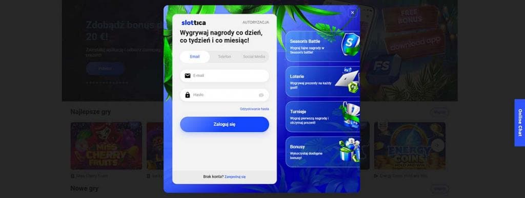 kasyno slottica, rejestracja, kasyno online