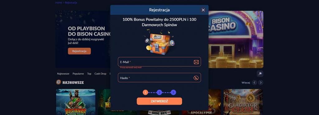 Bison Casino, registration, online kasyna