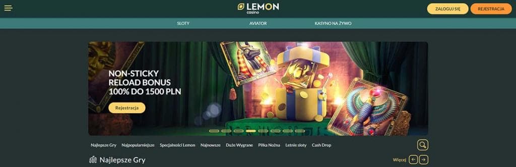 lemon kasyno, Bonus powitalny, non-sticky