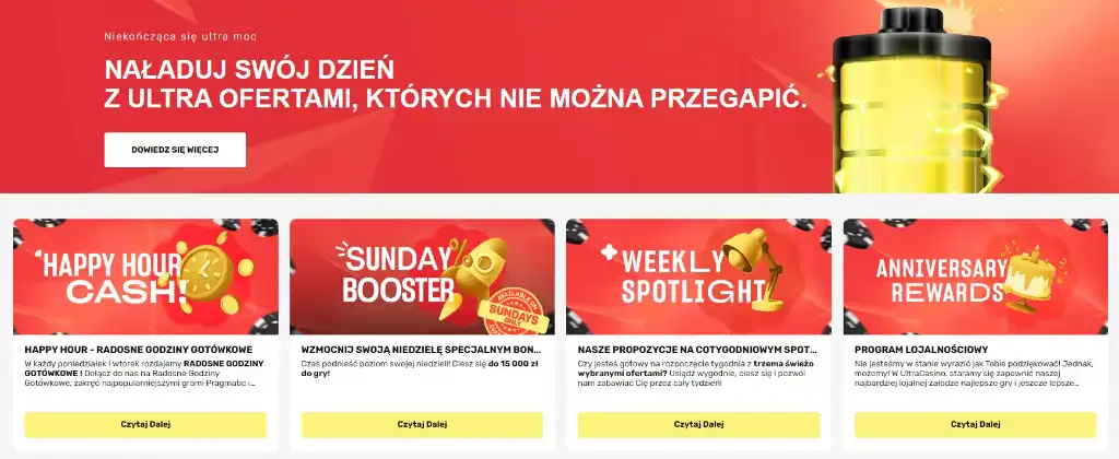 ultra casino, bonusy, oferta powitalna