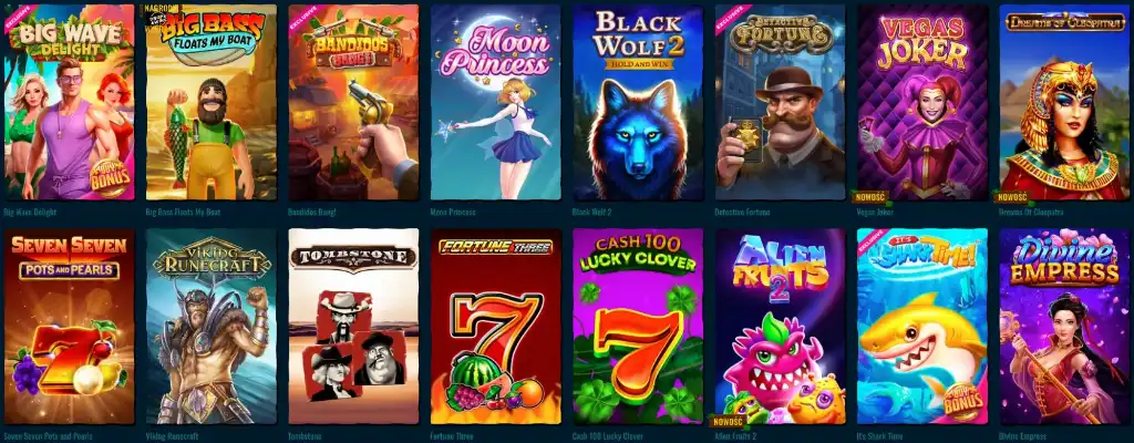 gry kasynowe online, automaty do gry, Big Wave Delight, Moon Princess, Black Wolf 2, Viking Runecraft, Divine Empress