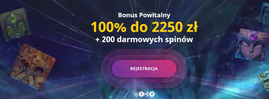 Bonus powitalny, 100% do 2250 zł, 200 darmowych spinów, rejestracja, oferta kasynowa, automaty online, Buran Casino