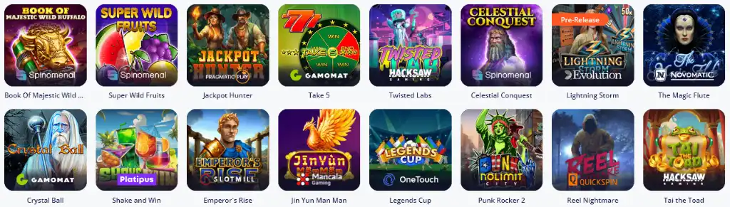 Najlepsze gry kasynowe, Book of Majestic, Jackpot Hunter, Take 5, Crystal Ball, Magic Flute, sloty, automaty, Vulkan Vegas