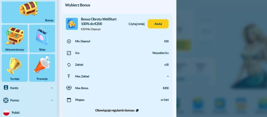 welle kasyno, bonus powitalny, kasyno online, promocja