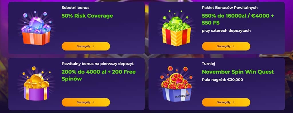 cztery bonusy, iWild Casino, bonus sobotni, Risk Coverage, pakiet powitalny, listopadowy turniej, skrzynie ze skarbami