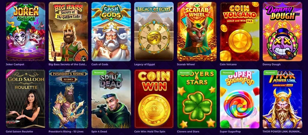 Royal Game, kasyno, automaty do gier, Joker Cashpot, Big Bass, Cash Gods, Scarab Wheel, Coin Volcano, Poseidon's Rising