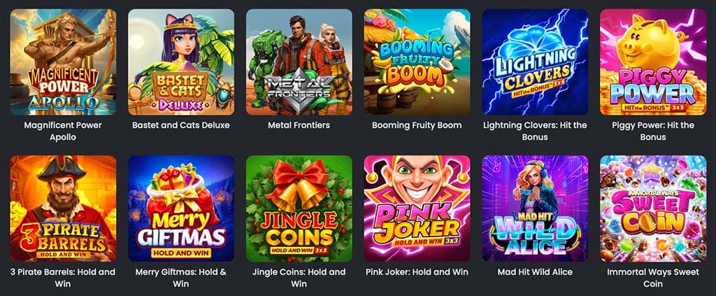 Gry w Spinline Casino, slots, live casino, mobile casino