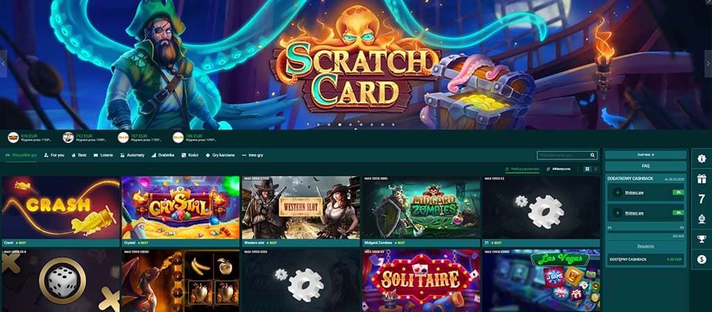 baner Scratch Card, Crash, Crystal, Western Slot, Midgard Zombies, Solitaire, automaty, kasyno online, 22BET