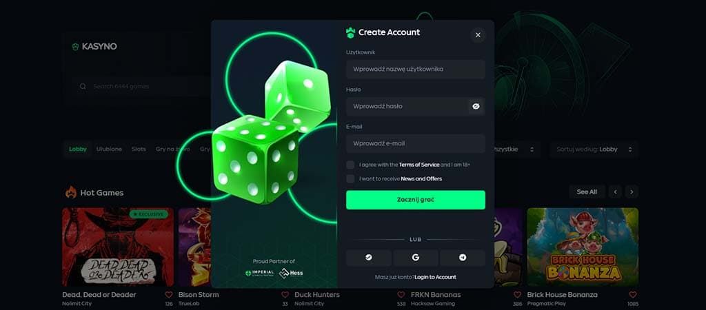 rejestracja, kasyno gamdom, kasyno online