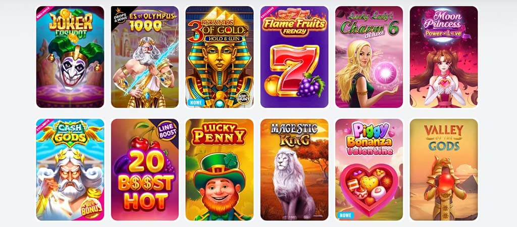 OhMySpins, kasyno, automaty, sloty, gry, Joker, Gates of Olympus, Pyramids of Gold, Flame Fruits, Charm, Moon Princess