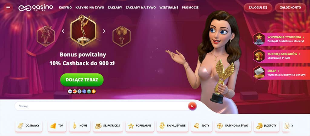 infinity casino, kasyno online, strona internetowa