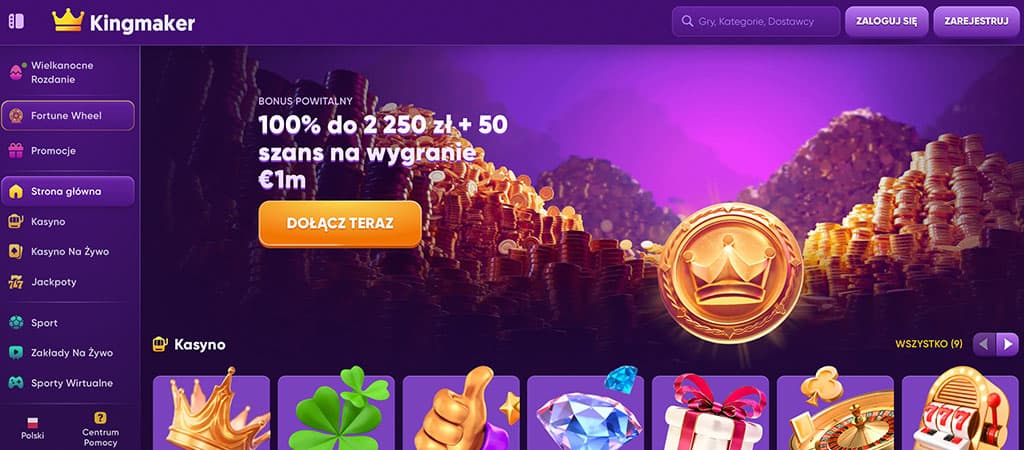 kingmaker kasyno, kasyno online, strona internetowa