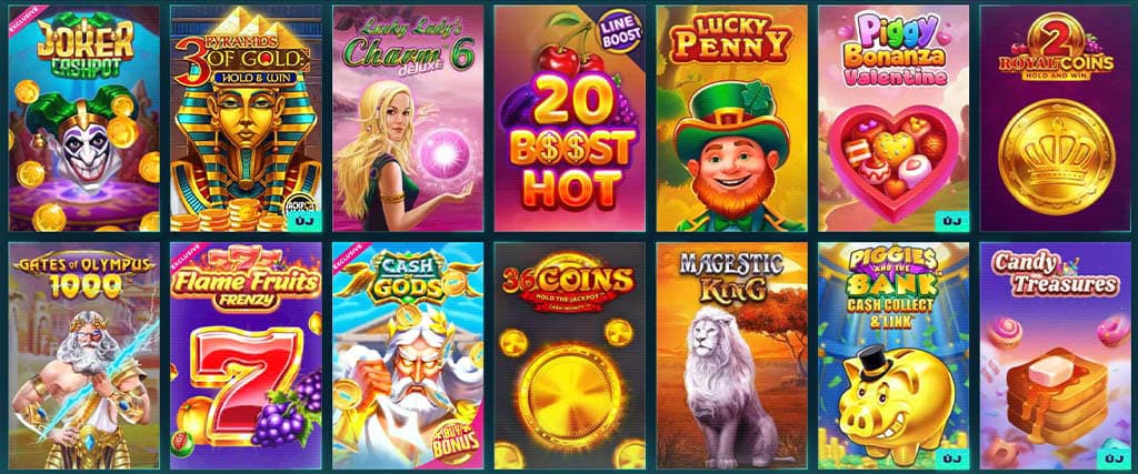 PowerUp Casino, gry slotowe, Joker Cashpot, 20 Boost Hot, Lucky Penny, Majestic King, Piggies Bank, Candy Treasures, automaty