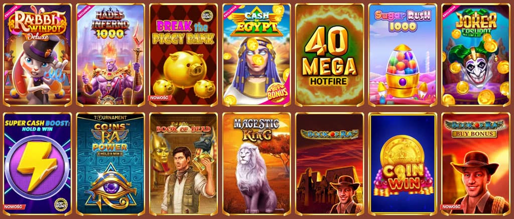 Cleopatra kasyno, gry slotowe, automaty online, Rabbit Winpot, Hades Inferno, Book of Dead, Cash of Egypt, Sugar Rush