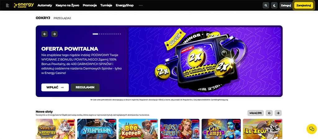 Energycasino, kasyna Polska, Kasyno Online