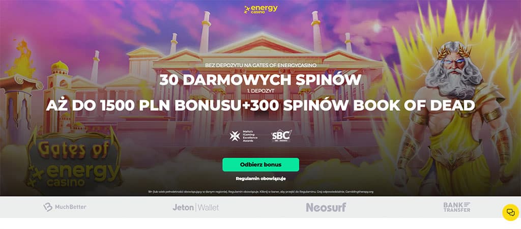 Energy Casino bonus, bonus powitalny, gates of energy