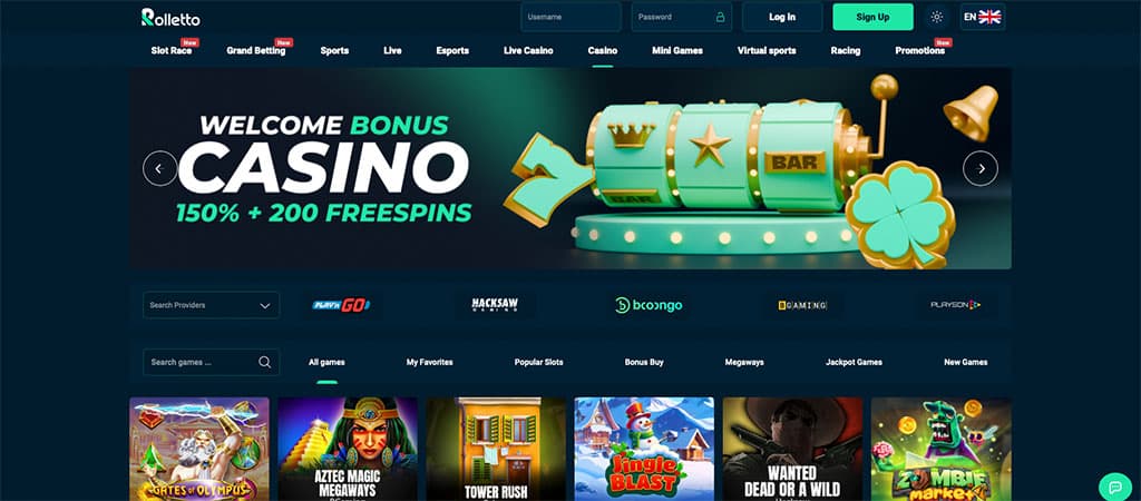 Rolletto Casino – Test Kasyna z Ofertą 225% do max 5.500 EUR i 200 FS