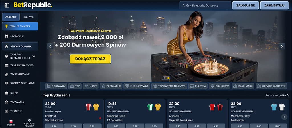 BetRepublic Casino, Spróbuj szczęścia w wielu dostępnych Grach Online