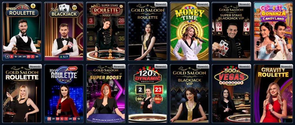 Klasyczne Gry Stołowe na Żywo, poker, roulette