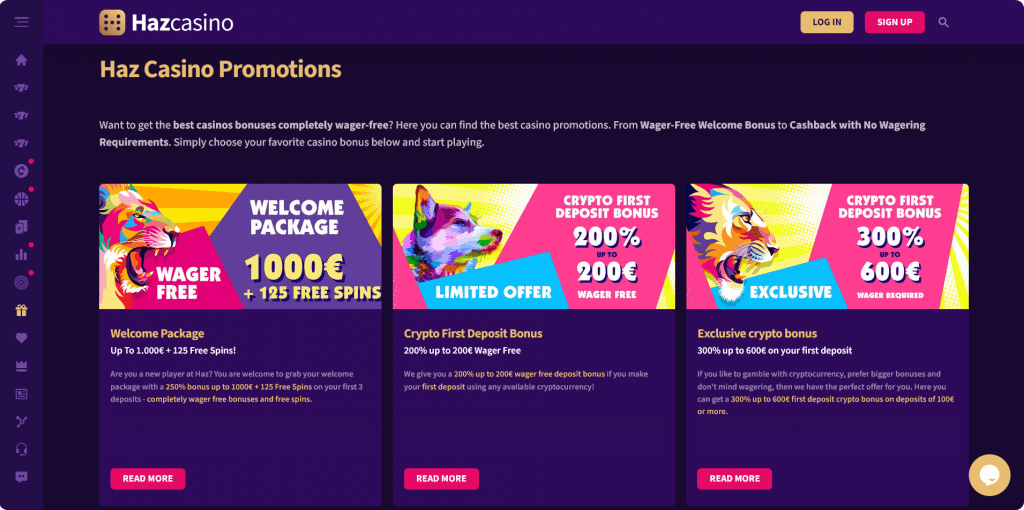 haz, haz casino promotions
