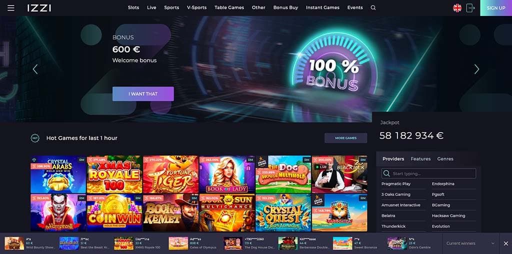 Izzi casino bonus