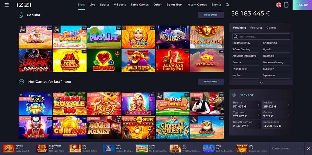 Izzi casino slots