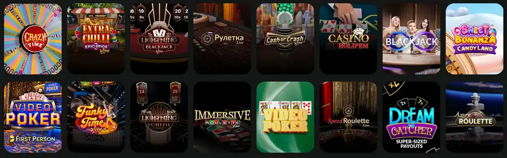 Drip Casino, Kasyno online na żywo